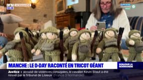 Manche: une Anglaise raconte le Débarquement avec un tricot géant