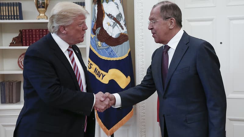Donald Trump et Sergueï Lavrov le 10 mai 2017, à la Maison Blanche. 
