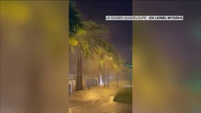Capture d'écran d'une vidéo d'un témoin du passage de la tempête Philippe en Guadeloupe, dans la nuit de lundi à mardi.