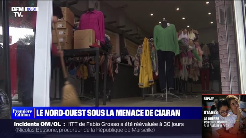 Les commerçants du nord-ouest de la France anticipent et se préparent à la tempête Ciaran