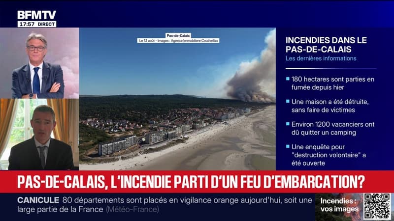 Incendie dans le Pas-de-Calais: "Plus de 230 pompiers mobilisés et des moyens aériens inédits", indique le directeur du préfet du Pas-de-Calais