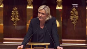 Marine Le Pen le 4 décembre 2024 à l'Assemblée nationale (Paris).