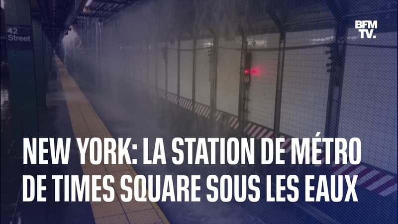 À New York, une inondation spectaculaire frappe la station de métro de Times Square