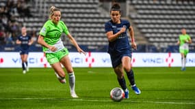 Mathilde Bourdieu avec le Paris FC contre Wolfsburg, le 10 octobre 2023