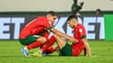 Amine Harit et Achraf Hakimi lors de la défaite du Maroc face à l'Afrique du Sud (2-0, 8es de finale de la CAN), le 30 janvier 2024