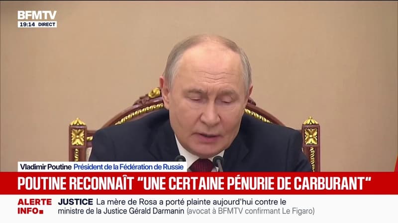 Vladimir Poutine avoue que la Russie connaît "une certaine pénurie de carburant"