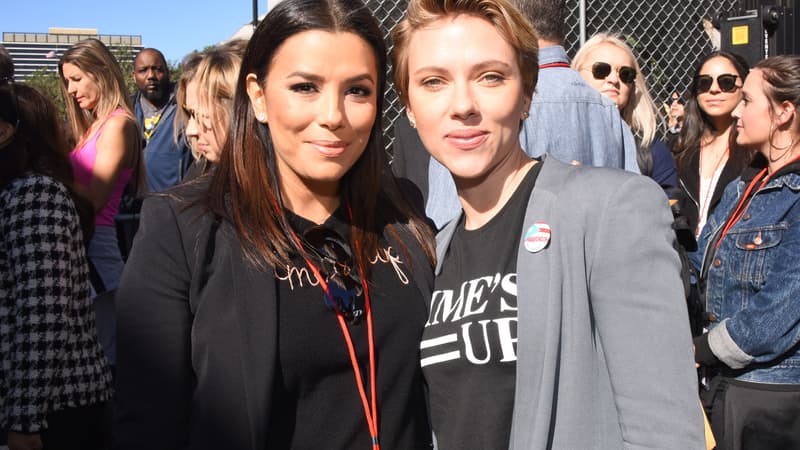 Eva Longoria et Scarlett Johansson à Los Angeles le 20 janvier 2018