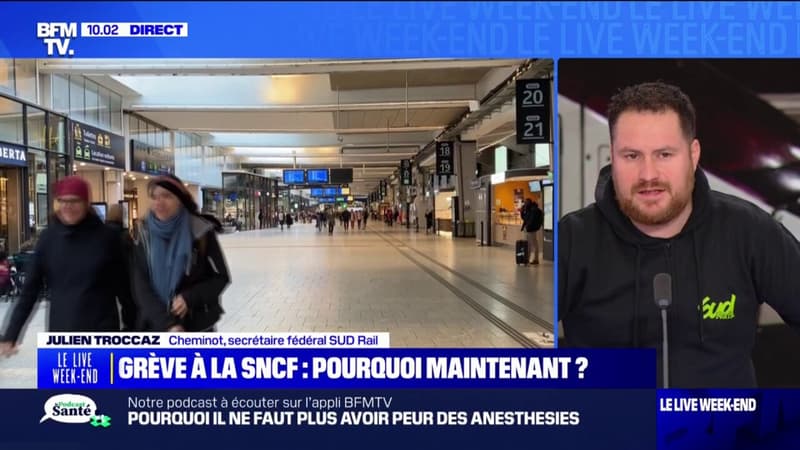 Grève SNCF: Julien Troccaz, cheminot et secrétaire fédéral de SUD Rail, assure 