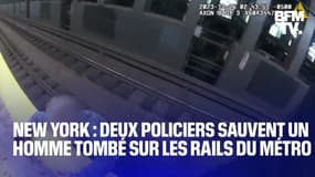 Deux policiers sauvent un homme tombé sur les rails du métro à New York