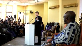 Emmanuel Macron à l'université de Ouagadougou. 