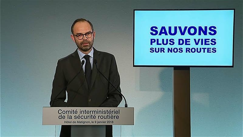 Edouard Philippe lors de l'annonce des 80 km/h, début 2018.