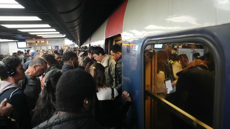 Une rame RER à Châtelet (Paris) ILLUSTRATION