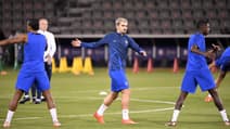 Les joueurs de l'équipe de France à l'entraînement
