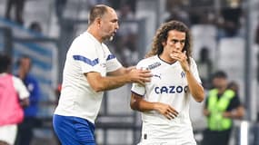 Igor Tudor et Mattéo Guendouzi pendant un match de l'OM en août 2022