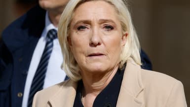 La cheffe des députés RN, Marine Le Pen, le 20 mars 2024 à Paris 