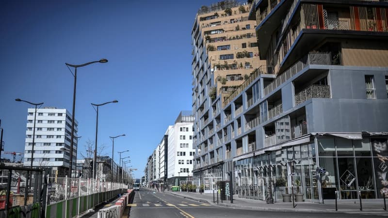 Quartier Paris Rive Gauche dans le XIIIème arrondissement de Paris, en mars 2020