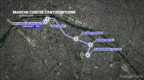 La marche contre l'antisémitisme, à Paris, débutera à 15h au départ de l'Esplanade des Invalides. 