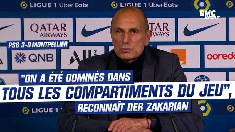 PSG 3-0 Montpellier : "On a été dominés dans tous les compartiments de jeu", reconnaît Der Zakarian