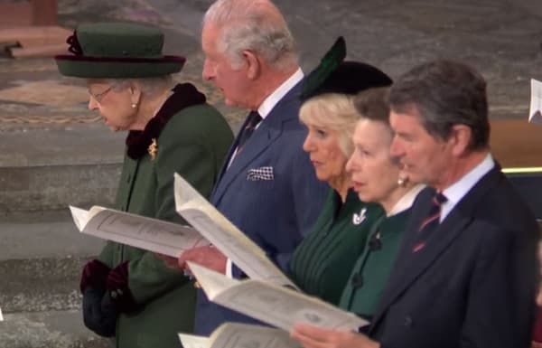 La reine à Westminster, à la cérémonie d'hommage à Philip, le 29 mars 2022.