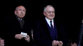 Gérard Collomb, ancien maire de Lyon, aux côtés de Jean-Michel Aulas, alors président de l'OL, en mai 2019