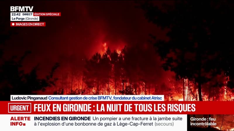 Feux en Gironde: les images impressionnantes de l'incendie toujours incontrôlable