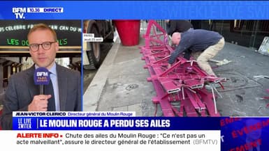 Ailes du Moulin Rouge effondrées: "On va aller très très vite sur la remise en place", assure Jean-Victor Clerico (directeur général du Moulin Rouge) 