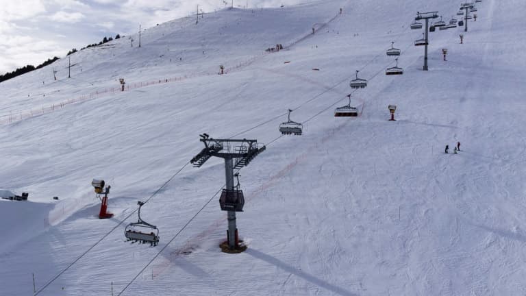 Les pistes de ski de l'Alpe d'Huez, le 14 février 2024 en Isère
