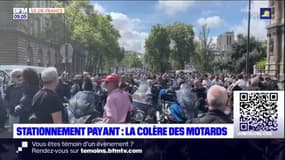 Stationnement payant à Paris: la colère des motards 