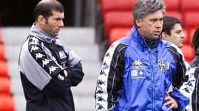 Zidane et Ancelotti avec la Juve en 1999