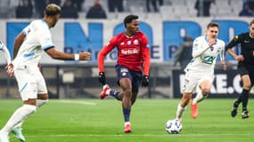 Jonathan David avec le Losc contre l'OM, à Marseille le 14 janvier 2025