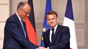 Friedrich Merz et Emmanuel Macron le 7 mai 2025 à Paris