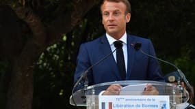 Emmanuel Macron à Bormes-les-Mimosas le 17 août dernier.