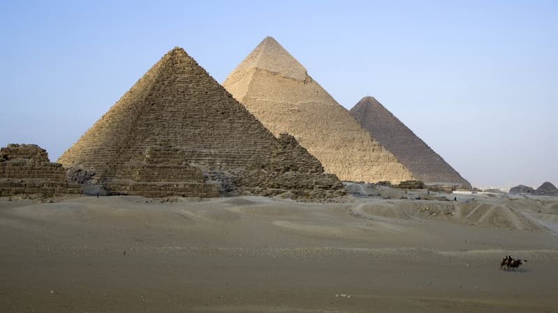 Guizeh, Le Caire, Egypte, les pyramides de Kheops, Kephren et Mikerinos