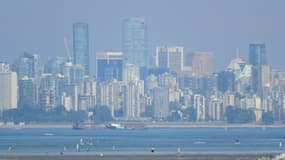 La ville de Vancouver (Canada, Colombie-Britannique) est enveloppée d'une brume de chaleur, le 29 juin 2021