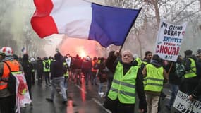 Des gilets jaunes mobilisés à Paris, le 19 janvier 2019. (Photo d'illustration)