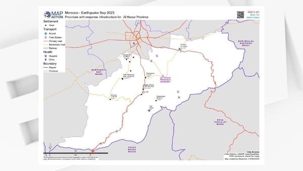 Carte des infrastructures de la province d'Al Haouz, au Maroc