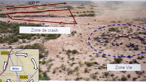 Le site du crash du vol AH5017, tel que présenté, lundi 27 juillet, au Quai D'Orsay.