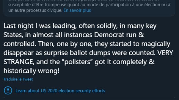 Un second tweet de Trump modéré par Twitter Un second tweet de Trump modéré par Twitter