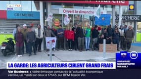 La Garde: les agriculteurs ciblent un supermarché Grand Frais