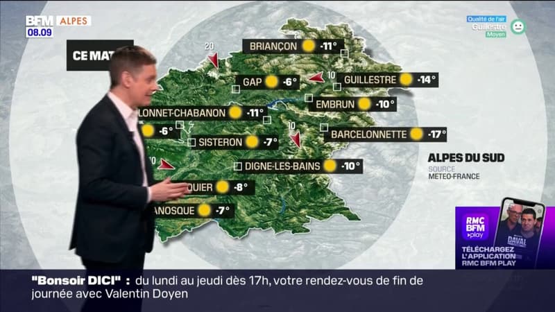 Météo Alpes du Sud: un ciel voilé dans l'après-midi, 3°C attendus à Gap