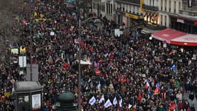 Le cortège parisien contre la réforme des retraites le 31 janvier 2023.