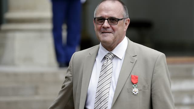 Chris Norman, mardi à l'Élysée, juste après avoir reçu la Légion d'honneur des mains de François Hollande.