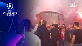 PSV - Benfica : Ambiance folle devant le stade pour accueillir le bus néerlandais
