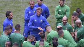 Hervé Renard avec ses joueurs à l'entraînement - AFP