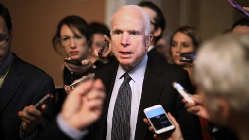 Le sénateur américain et ex-candidat à la présidence John McCain, le 13 juillet 2017. Son entourage a annoncé le 19 juillet que le représentant de l'Arizona souffrait d'une tumeur cancéreuse au cerveau.