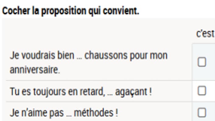 Un exercice issu de l'évaluation de français en sixième.