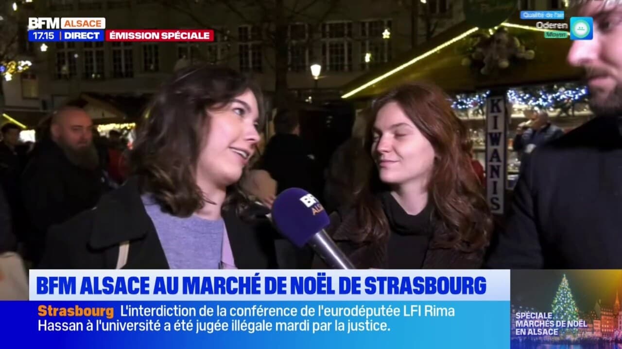 Décoration du sapin de Noël de Strasbourg: les visiteurs