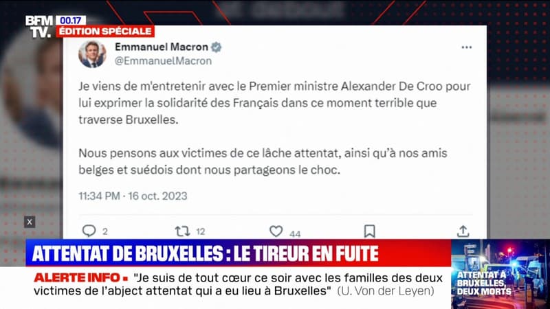 Attentat à Bruxelles: Emmanuel Macron dénonce un 