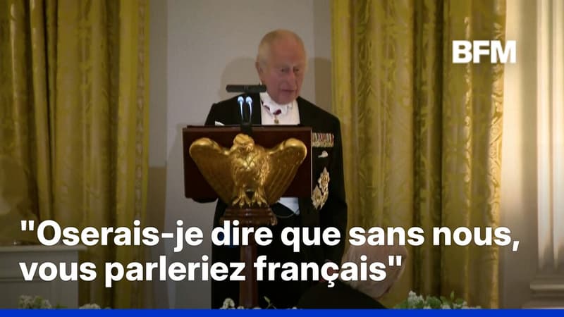 Sans les Britanniques, "vous parleriez français", plaisante Charles III face à Donald Trump