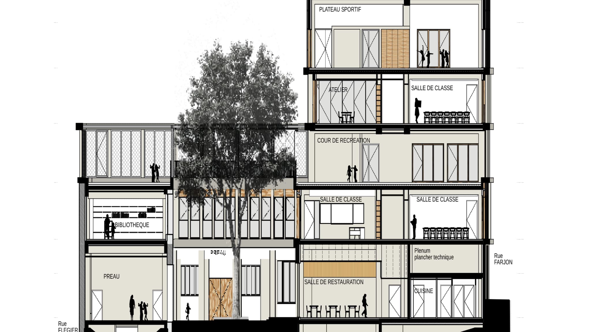 Plan de la future école élémentaire rue des Abeilles, à Marseille.